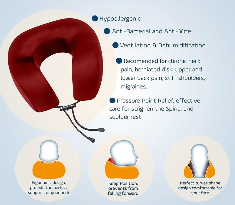 Medical Travel Neck Pillow with Antibacterial Memory Foam – Ergonomic Support for Comfortable Sleep - Image 2